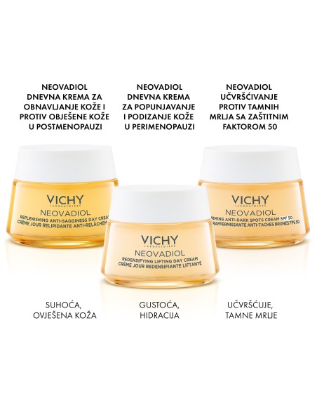 Vichy Neovadiol Hranjiva dnevna njega za čvrstoću kože i nadoknadu lipida u postmenopauzi