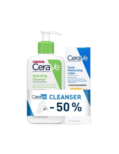 CeraVe Hidratantna emulzija za čišćenje + CeraVe Hidratantna njega za lice SPF30 Promo pakiranje