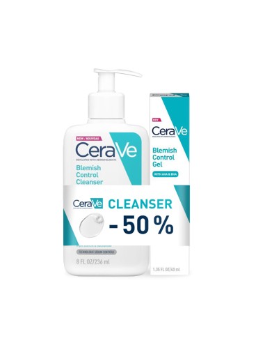 CeraVe Blemish Control Cleanser gel za čišćenje + CeraVe Blemish Control AHA BHA Gel za kožu Promo pakiranje
