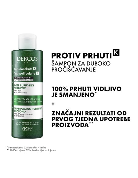Vichy Dercos Piling šampon za dubinsko čišćenje protiv prianjajuće prhuti i sebuma
