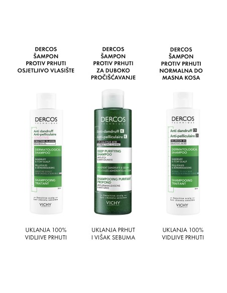 Vichy Dercos Piling šampon za dubinsko čišćenje protiv prianjajuće prhuti i sebuma