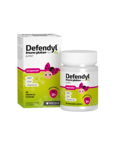 Medis Defendyl Imuno&glukan P4H D3 tablete za žvakanje Medis Defendyl Imuno&glukan P4H D3 tablete za žvakanje