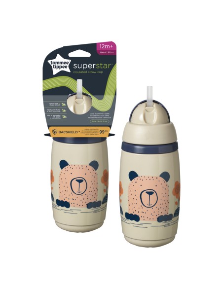 Tommee Tippee Superstar Insulated Termo čaša sa slamkom Bež Tommee Tippee Superstar Insulated Termo čaša sa slamkom Bež