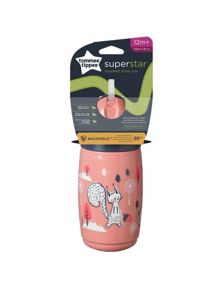 Tommee Tippee Superstar Insulated Termo čaša sa slamkom Losos Tommee Tippee Superstar Insulated Termo čaša sa slamkom Losos
