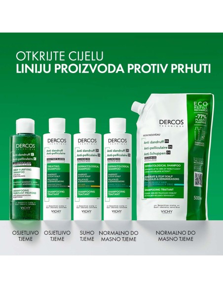 Vichy Dercos šampon protiv peruti za masno vlasište + eko dopuna
