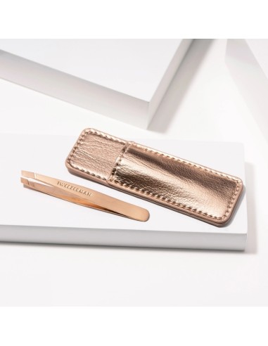 Tweezerman Rose Gold Mini Slant & Case Mini pinceta s kosim vrhom Rose gold i etui