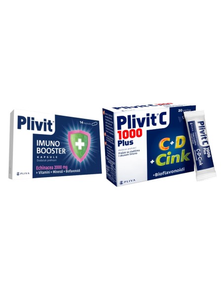 Plivit Imuno Booster kapusle + Plivit C 1000 Plus vrećice PROMO Plivit Imuno Booster kapusle + Plivit C 1000 Plus vrećice PROMO