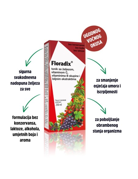 Dietpharm Floradix tonik + POKLON Bio C-500 tablete a40