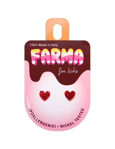 Farma Bijoux Hipoalergene naušnice Glitter Hearts, 7,5 mm