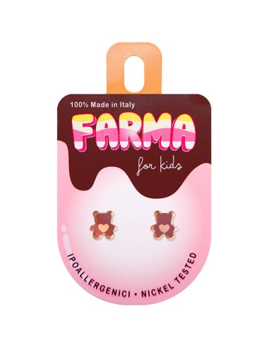 Farma Bijoux Hipoalergene naušnice Rose Gold Bears, 9 mm