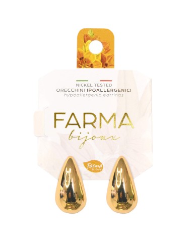 Farma Bijoux Hipoalergene naušnice Drop Gold, 20 x 10 mm