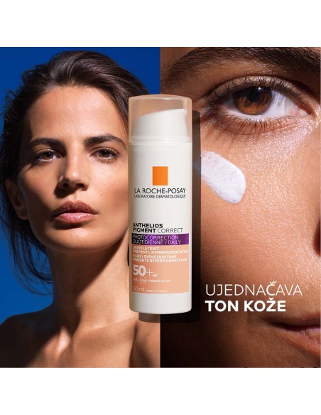 La Roche-Posay Anthelios Pigment Correct SPF50+ Svakodnevni korektivni proizvod za zaštitu od sunca za hiperpigmentaciju La Roche-Posay Anthelios Pigment Correct SPF50+ Svakodnevni korektivni proizvod za zaštitu od sunca za hiperpigmentaciju