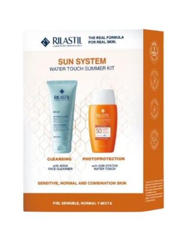 Rilastil Duo Aqua emulzija za čišćenje + Sun System Water Touch fluid SPF50+ Promo pakiranje