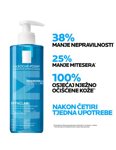 La Roche-Posay Effaclar Pjenušavi gel za čišćenje masne, osjetljive kože sklone aknama