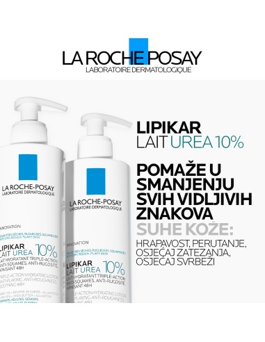 La Roche-Posay Lipikar Lait Urea 10% Hidratacijski losion s trostrukim djelovanjem za vrlo suhu i hrapavu kožu La Roche-Posay Lipikar Lait Urea 10% Hidratacijski losion s trostrukim djelovanjem za vrlo suhu i hrapavu kožu