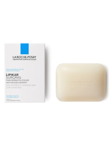 La Roche-Posay Lipikar Surgras Tvrdi sindet (sapun) za nadopunu lipida protiv nadraženosti i svrbeža, pogodno za djecu i odrasle