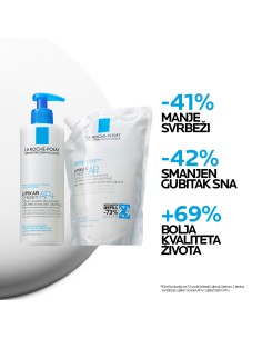 La Roche-Posay Lipikar Syndet Kremasti gel za tuširanje obogaćeno lipidima protiv nadraženosti i svrbeža REFILL 2