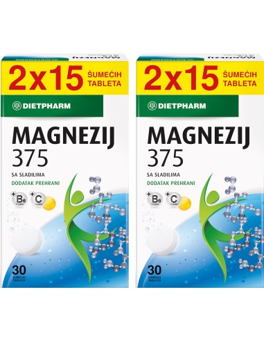 Dietpharm Magnezij 375 šumeće tablete 1+1 Promo pakiranje