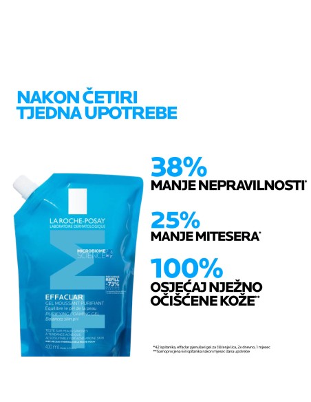 La Roche-Posay EFFACLAR Pjenušavi gel za čišćenje masne, osjetljive kože sklone aknama + Refill pakiranje Promo pakiranje