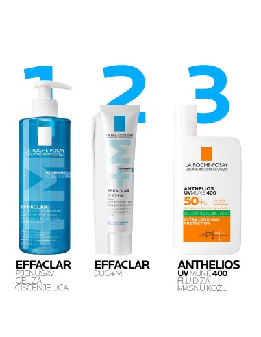 La Roche-Posay EFFACLAR Pjenušavi gel za čišćenje masne, osjetljive kože sklone aknama + Refill pakiranje Promo pakiranje