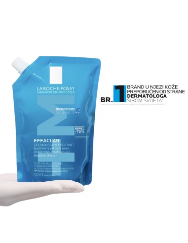 La Roche-Posay EFFACLAR Pjenušavi gel za čišćenje masne, osjetljive kože sklone aknama + Refill pakiranje Promo pakiranje