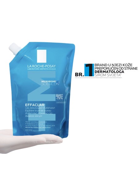 La Roche-Posay EFFACLAR Pjenušavi gel za čišćenje masne, osjetljive kože sklone aknama + Refill pakiranje Promo pakiranje