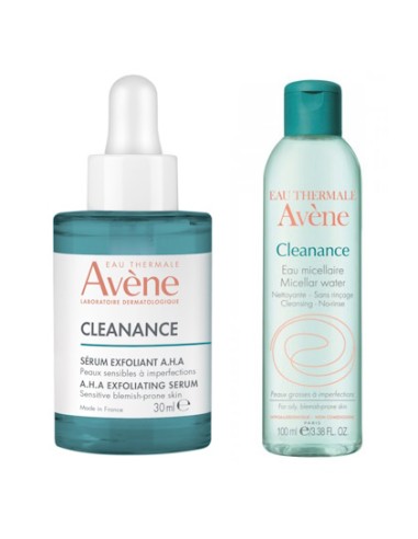 Avene Cleanance A.H.A Serum za eksfolijaciju + Micelarna voda za čišćenje Promo pakiranje
