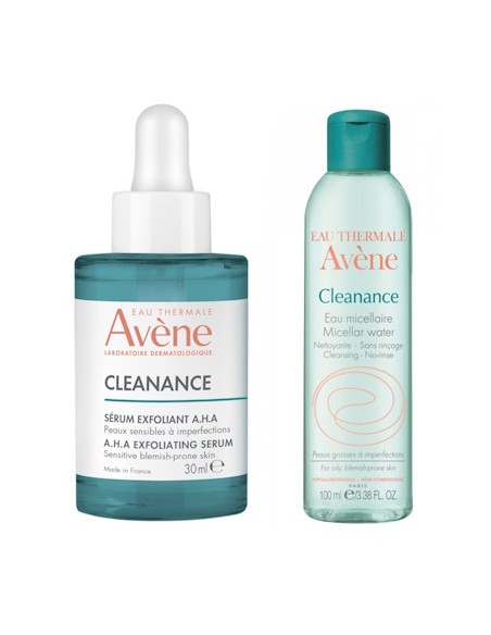Avene Cleanance A.H.A Serum za eksfolijaciju + Micelarna voda za čišćenje Promo pakiranje Avene Cleanance A.H.A Serum za eksfolijaciju + Micelarna voda za čišćenje Promo pakiranje