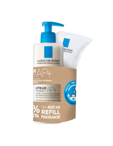 La Roche-Posay Lipikar Syndet AP+ Kremasti gel za tuširanje protiv nadraženosti i svrbeža + Refill pakiranje