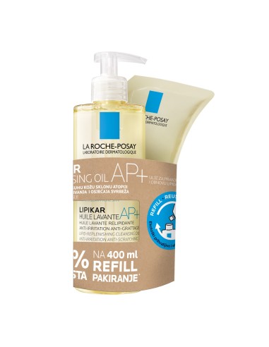 La Roche-Posay Lipikar Huile Lavante AP+ Ulje za kupanje obogaćeno lipidima protiv nadraženosti i svrbeža + Refill pakiranje