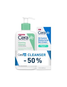 CeraVe Pjenušavi gel za čišćenje za normalnu do masnu kožu + Hidratantna gel krema za masnu kožu Promo pakiranje
