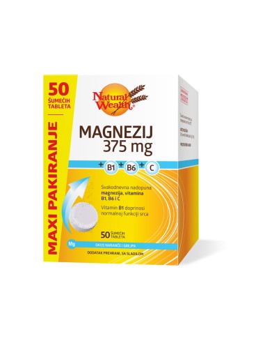 Natural Wealth Magnezij 375 mg +B1+B6+C Maxi pakiranje