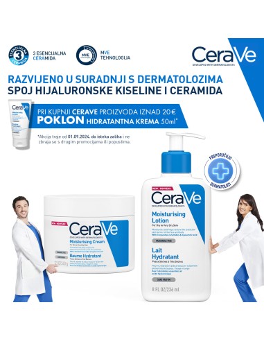 CeraVe Hidratantna krema za suhu do vrlo suhu kožu 50 ml POKLON uz Cerave iznad 20€