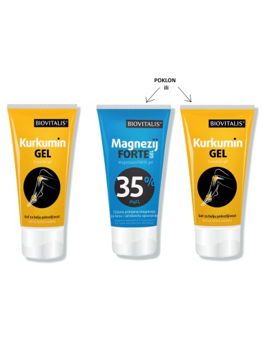 Biovitalis Kurkumin gel + POKLON Kurkumin gel 40 ml ili Magnezij gel 40 ml (upisati u napomenu)