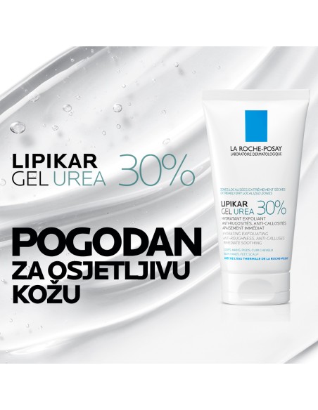 La Roche-Posay Lipikar gel s 30% ureje za ciljanu primjenu na suha i gruba područja kože La Roche-Posay Lipikar gel s 30% ureje za ciljanu primjenu na suha i gruba područja kože
