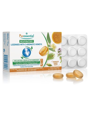 Puressentiel Respiratory Lozenges 3 aromatic honeys Pastile 3 vrste meda