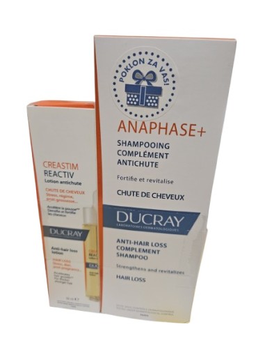 Ducray Creastim Reactiv losion + Ducray Anaphase+ nadopunjujući šampon protiv ispadanja kose Promo pakiranje