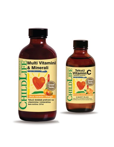 Child Life Multivitamini i minerali + Vitamin C tekući dodatak prehrani Promo pakiranje