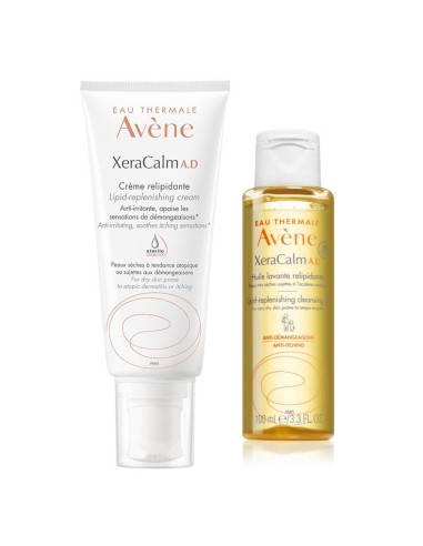 Avene Xeracalm A.D. Krema za relipidaciju + Relipidirajuće ulje za čišćenje Promo pakiranje