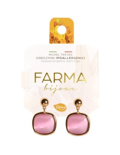 Farma Bijoux Hipoalergene naušnice Quartz Real Stone 25 mm