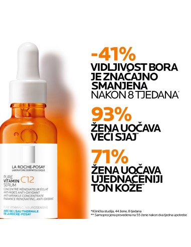 La Roche-Posay Pure Vitamin C12 Serum protiv bora za vraćanje sjaja La Roche-Posay Pure Vitamin C12 Serum protiv bora za vraćanje sjaja
