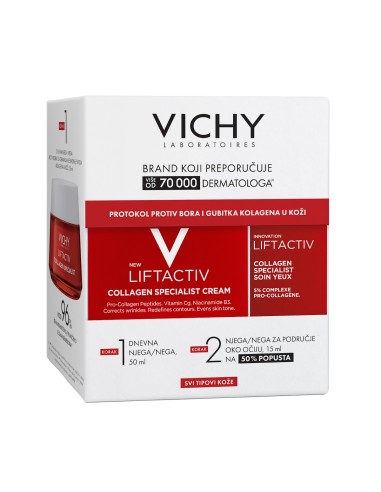 Vichy Liftactiv Collagen Specialist protokol protiv bora i gubitka kolagena u koži, svi tipovi kože Promo Pakiranje