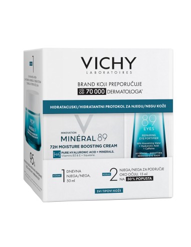 Vichy Mineral 89 Hidratacijski protokol za njegu za sve tipove kože Promo Pakiranje