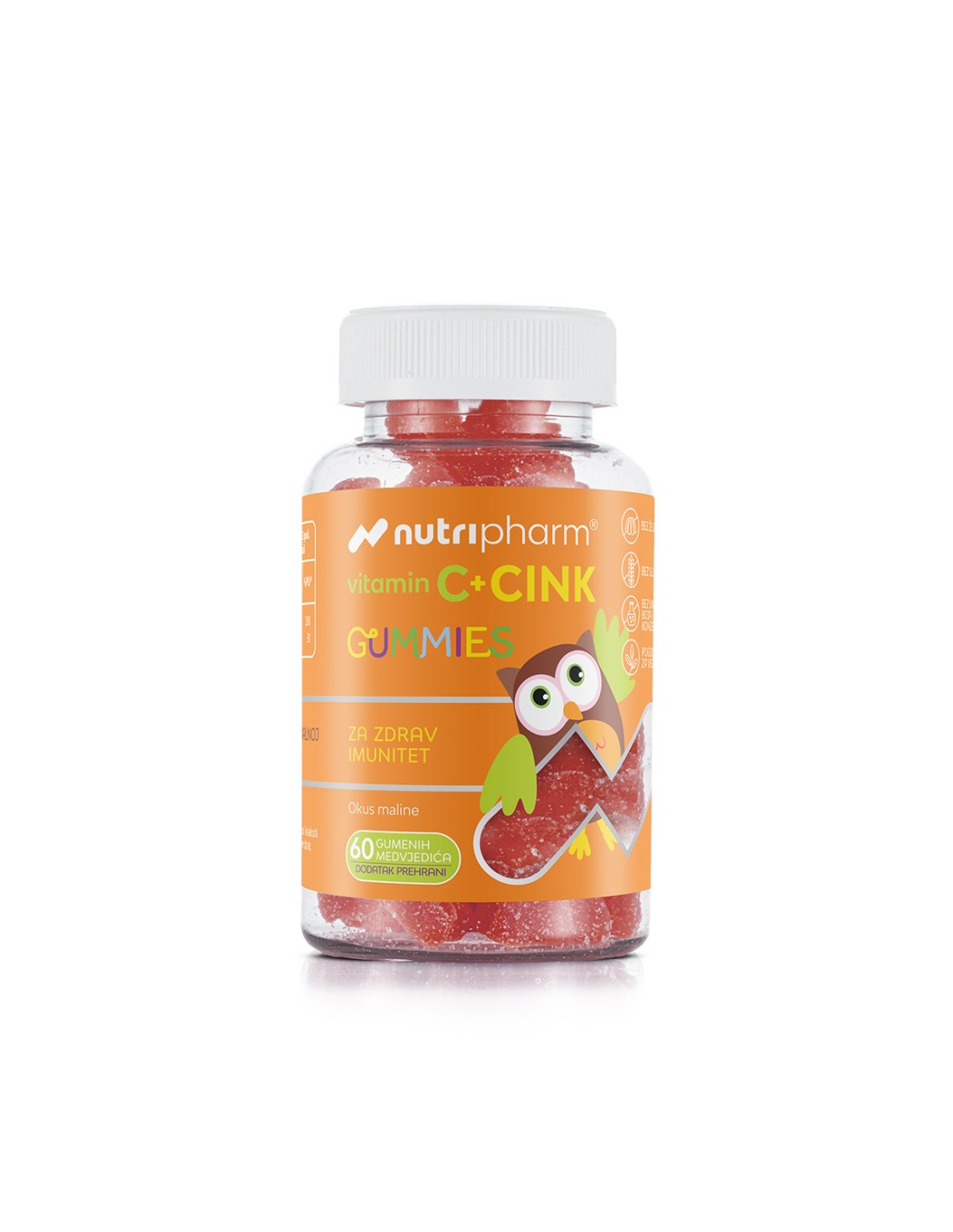 Nutripharm Vitamin C + Cink gummies gumeni medvjedići, dodatak prehrani