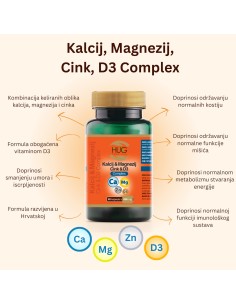Hug Your Life Kalcij, Magnezij, Cink, D3 Complex kapsule 2