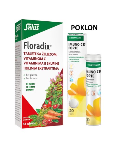 Dietpharm Floradix tablete + POKLON Imuno CD Forte šumeće tablete