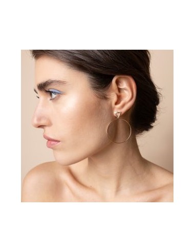 Farma Bijoux Hipoalergene naušnice Big Gold Hoop, Lobe Triangle 40 mm Farma Bijoux Hipoalergene naušnice Big Gold Hoop, Lobe Triangle 40 mm