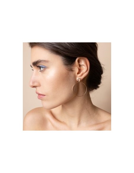 Farma Bijoux Hipoalergene naušnice Big Gold Hoop, Lobe Triangle 40 mm Farma Bijoux Hipoalergene naušnice Big Gold Hoop, Lobe Triangle 40 mm