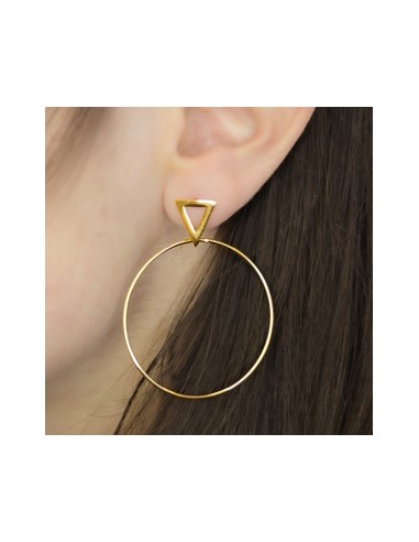 Farma Bijoux Hipoalergene naušnice Big Gold Hoop, Lobe Triangle 40 mm Farma Bijoux Hipoalergene naušnice Big Gold Hoop, Lobe Triangle 40 mm