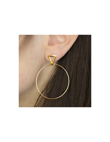 Farma Bijoux Hipoalergene naušnice Big Gold Hoop, Lobe Triangle 40 mm Farma Bijoux Hipoalergene naušnice Big Gold Hoop, Lobe Triangle 40 mm